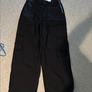 Alexander Wang Black Cargo Rave Pants with Logo Elastic